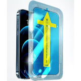 Folie sticla securizata cu sistem de montare usor si rapid Flippy pentru Apple iPhone 14 Plus / 13 Pro Max, Transparent cu margini negre - vivimall.ro