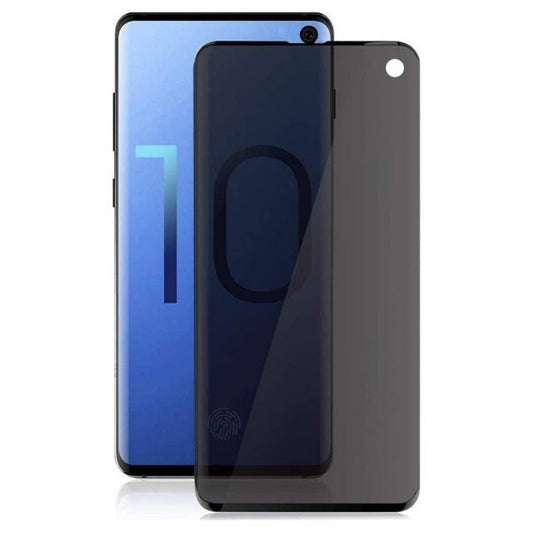 Folie sticlă securizată Privacy Samsung Galaxy S10, Full Glue 9H negru, vedere frontală