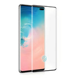 Folie Sticla Securizata Curbata Flippy pentru Samsung S10 Plus cu recunoastere a amprentelor digitale, 9H, lipici margine, contur negru - vivimall.ro