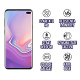 Folie Sticla Securizata Curbata Flippy pentru Samsung S10 Plus cu recunoastere a amprentelor digitale, 9H, lipici margine, contur negru - vivimall.ro