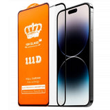 Folie sticlă securizată iPhone 16 Full Cover 111D, margini negre, vedere frontală produs