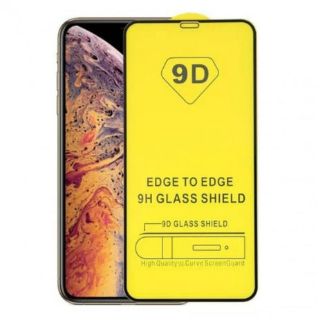 Folie sticlă securizată Full Cover 9D pentru iPhone 16 Pro, margini negre, vedere frontală