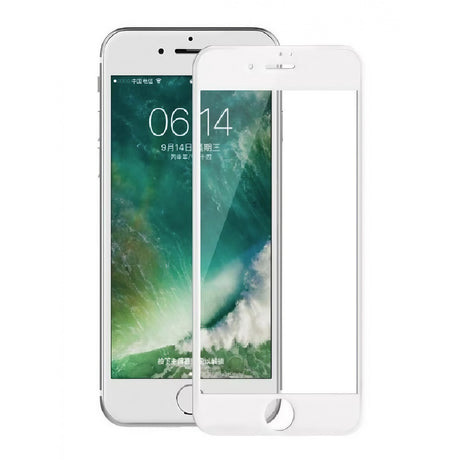 Detaliu margine albă folie sticlă securizată 9H Full Glue pentru iPhone SE 2022, adeziv complet, anti-amprentă