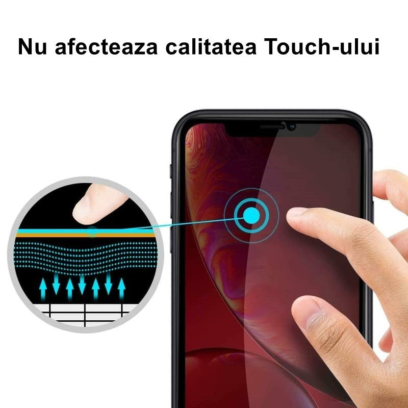 Folie Sticla securizata Flippy compatibila cu Samsung A70 Full Glue Privacy Duritate 9H Negru - vivimall.ro