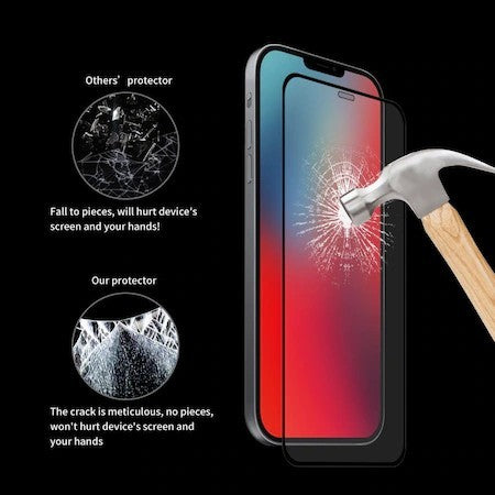 Folie sticlă 9H Full Glue Xiaomi Redmi Note 12 Pro 5G – detaliu margini curbate și adeziv complet
