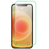 Folie sticlă securizată iPhone 15 Pro Max Vivimall Luminous, margine fosforescentă verde neon, vedere frontală
