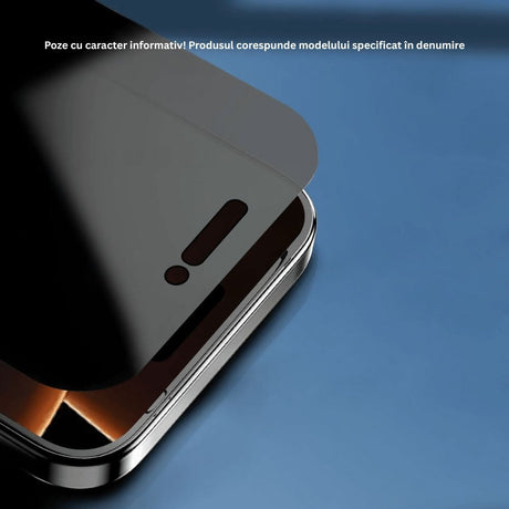 Folie Sticla Securizata, Vivimall, Pentru Apple iPhone 16 Plus, Privacy Classic, 2.5D, Confidentialitate 30°, Negru Transparent - vivimall.ro