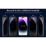 Folie Sticla Securizata, Flippy, Pentru Apple iPhone 16 Plus, Privacy Classic, 2.5D, Confidentialitate 30°, Negru Transparent - vivimall.ro
