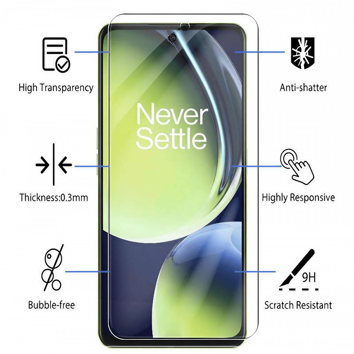 Aplicare folie sticlă securizată transparentă pe ecranul OnePlus Nord 3, kit instalare inclus