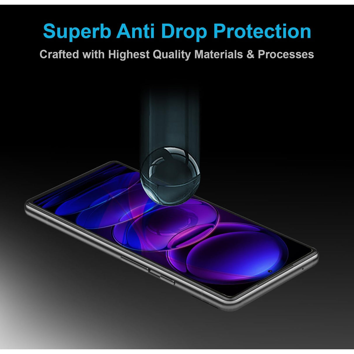 Folie Sticla Securizata, Vivimall,Pentru Redmi 13T, Full Glue, Margini Negre, Transparent - vivimall.ro