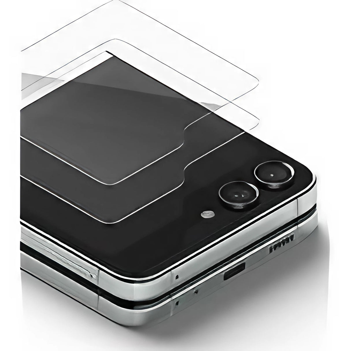Folie sticlă securizată Samsung Galaxy Z Flip5, 2.5D HD transparentă, vedere frontală produs