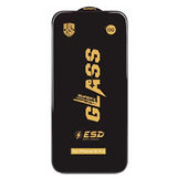 Folie sticlă securizată ESD Super HD pentru iPhone 16 Pro, vedere frontală, margini negre