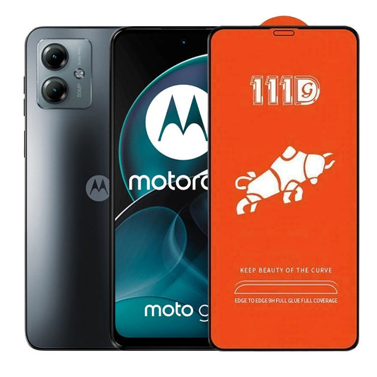 Folie Sticla Securizata pentru Motorola Moto G14, Vivimall, Sticla de Protectie Compatibila cu Motorola Moto G14, Full Cover 111D, HD, Margini Negre, Transparenta - vivimall.ro