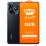 Sticlă securizată Realme C53 Full Cover 111D cu margini negre, vedere frontală a foliei
