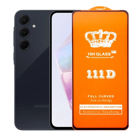 Folie Sticla Securizata pentru Samsung Galaxy A35 4G/5G, Flippy, Sticla de Protectie Compatibila cu Samsung Galaxy A35 4G/5G, Full Cover 111D, HD, Margini Negre, Transparenta - vivimall.ro