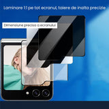 Aplicare folie sticlă securizată pe ecranul Samsung Galaxy Z Flip 6, fără bule de aer