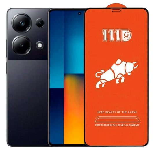 Folie Sticla Securizata pentru Xiaomi Mi Poco M6 Pro 5G, Vivimall, Sticla de Protectie Compatibila cu Xiaomi Mi Poco M6 Pro 5G, Full Cover 111D, HD, Margini Negre, Transparenta - vivimall.ro