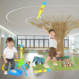 Jucarie pentru Copii, Vivimall, Lansator de Rachete cu Piciorul, un Singur Lansator, 3 Rachete cu Lumini, 40.5 cm Inaltime, Multicolor - vivimall.ro