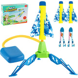 Jucarie pentru Copii, Vivimall, Lansator de Rachete cu Piciorul, un Singur Lansator, 4 Rachete Fara Lumini, 40.5 cm Inaltime, Multicolor - vivimall.ro