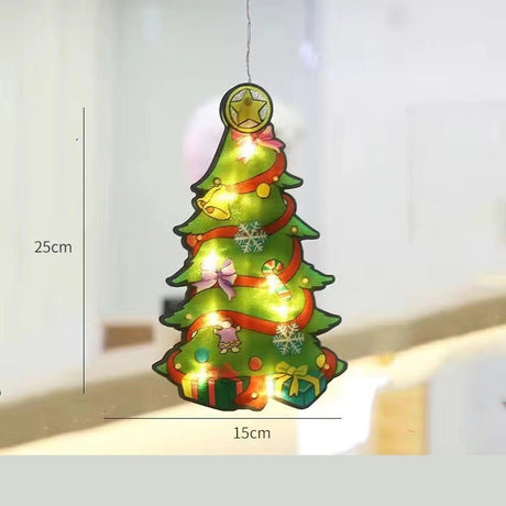 Karácsonyi Ablakdísz Fenyőfa, LED-ekkel, 26 cm 