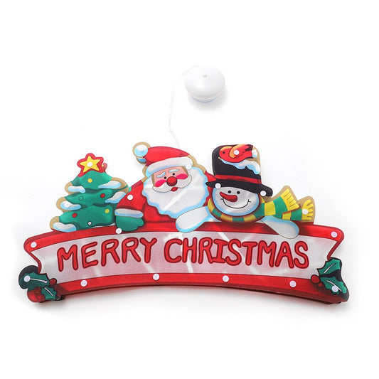Decoratiune de Craciun pentru fereastra Vivimall, Merry Christmas, cu LED-uri, 24 cm, alb cald - vivimall.ro