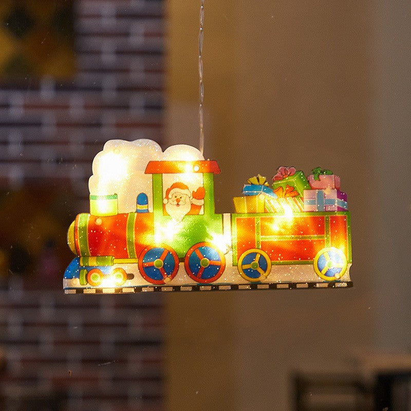 Karácsonyi Ablakdekorációs Vonat, LED-ekkel, 26 Cm 