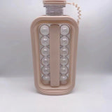 Forma pentru Gheata 2 in 1 Portabila, Vivimall, sub Forma de Sticla, Sfere, Diametru 3 cm, Multifunctional, 17 Bilute, 27.5 x 11.4 x 5.5 cm, Culoare Roz Pal - vivimall.ro