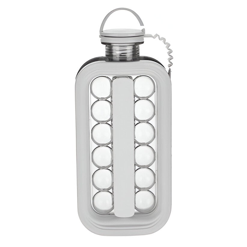 Forma pentru Gheata 2 in 1 Portabila, Vivimall, Tavita sub Forma de Sticla, Diametru 3 cm, Multifunctional, 17 Bilute de Gheata, 27.5 x 11.4 x 5.5 cm, Culoare Alb - vivimall.ro