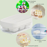 Forma pentru gheata cu presa Vivimall, din silicon alimentar, 6 cuburi, caserola pentru depozitare, usor de folosit si curatat, 10.5 x 7.5 x 4.1 cm, alb - vivimall.ro