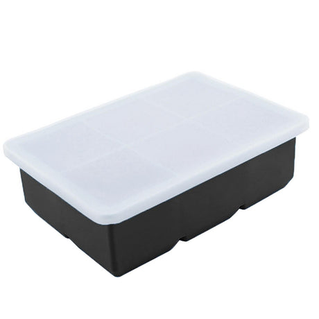 Forma pentru Gheata, Vivimall, 6 Forme Patrate cu Capac, din Silicon, 17 x 12 x 6 cm, Negru - vivimall.ro