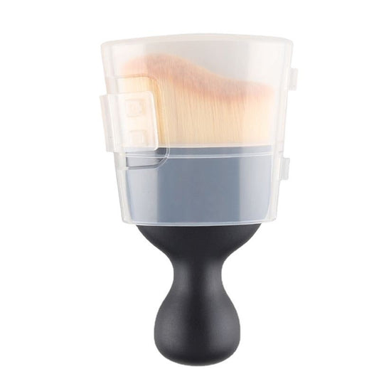 Pensula Multifunctionala, Vivimall, Pentru Machiaj sau Indepartat Praful din Masina, Par Sintetic, cu Capac de Protectie, Negru - vivimall.ro