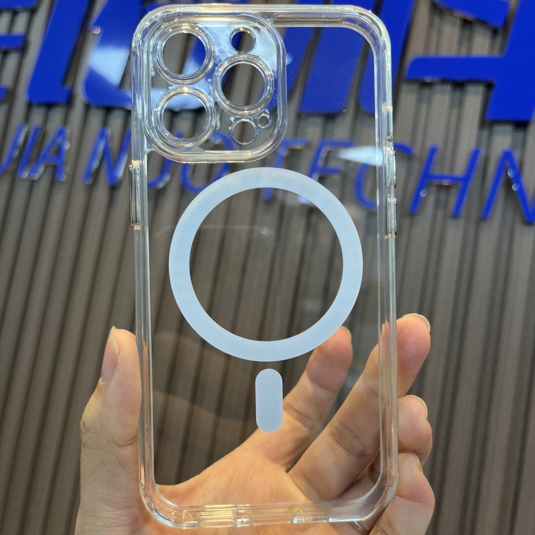 Husa protectie Flippy pentru iPhone 14 Pro Mag Safe, incarcare si magnet, Silicon, Transparenta - vivimall.ro