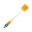 Perie 5 in 1 de Curatat Pahare, Cani, Sticle, Vivimall, cu Maner Lung, Accesorii pentru Spalarea Paielor si Capacelor, Usor de Agatat, 36x7x7cm, Portocaliu-Alb - vivimall.ro