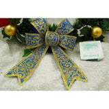 Funda pentru brad, Albastra, model spiralat, cu margini aurii, 15 x 23 cm, PVC, Vivimall - vivimall.ro