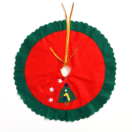 Covoras pentru bradul de Craciun Vivimall, lana, rosu/verde, 60 cm - vivimall.ro