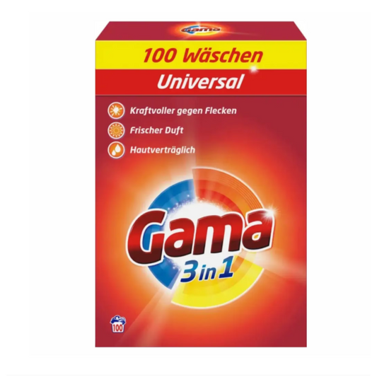 Detergent pulbere universal Gama 3‑în‑1, 6 kg — 100 spălări - vivimall.ro