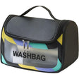 Geantă cosmetice voiaj Vivimall neagră, impermeabilă din PVC translucid mat, 22×16×14 cm, vedere frontală