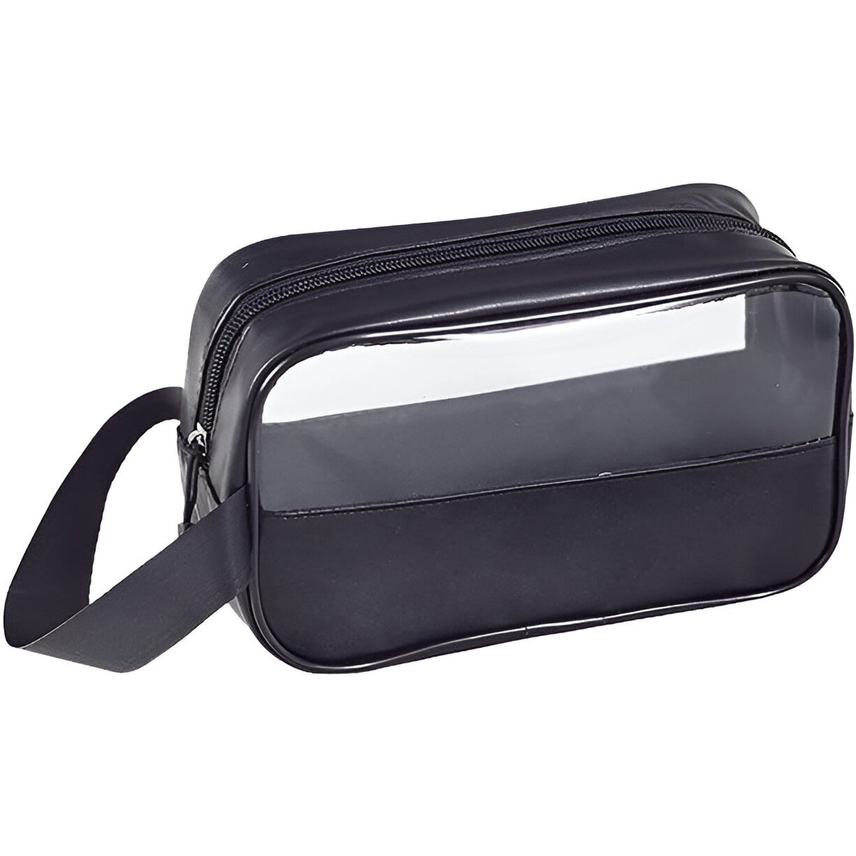 Geanta Cosmetice, Vivimall, pentru Voiaj sau Organizare, Material PVC- Textil, Impermeabila, Portabila,22 x 12 x 8 cm, Negru - vivimall.ro