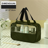 Geanta cosmetice Flippy, pentru voiaj sau organizare, material PVC/textil, impermeabila, portabila, 26 x 15 x 10 cm, negru - vivimall.ro