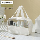 Geanta cosmetice Flippy, pentru voiaj sau organizare, material PVC/textil, impermeabila, portabila, 26 x 15 x 10 cm, alb - vivimall.ro