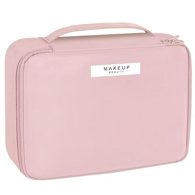 Geanta de Calatorie, Vivimall, pentru Cosmetice si Articole de Toaleta, Material Impermeabil, 2 in 1, Portfard Interior Detasabil, 23 x 16 x 8 cm, Roz - vivimall.ro