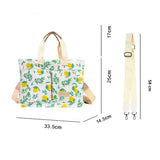 Geanta de Mana/Umar, Multifunctionala, Vivimall, Inchidere cu Capsa, Imprimeu Lamai, Material Textil, 33.5 x 25 x 14.5 cm, Alb/Galben - vivimall.ro