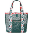 Geanta de Plaja, Vivimall, din Plasa Transparenta, Imprimeu Boom, 43 x 10 x 33 cm, Model pentru Umar, Lungime Inferioara 33 cm, Verde - vivimall.ro