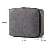 Geanta pentru Depozitare Acte si Documente, Vivimall, 1 Compartiment mare cu Curele Interioare, Impermeabila, 37 x 10.5 x 27 cm, Gri - vivimall.ro