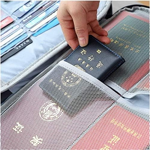 Geanta Vivimall pentru Depozitare Acte si Documente, Facturi, Carduri, cu Cod de Securitate, 3 Compartimente, Impermeabila, 37 x 10.5 x 27 cm, Gri - vivimall.ro