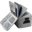 Geanta Vivimall pentru Depozitare Acte si Documente, Facturi, Carduri, cu Cod de Securitate, 5 Compartimente, Impermeabila, 37 x 20 x 27 cm, Gri - vivimall.ro