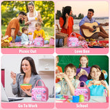 Geantă Frigorifică, Vivimall, cu Desene Animate 3D, Portabilă pentru Copii, de Prânz, din Pânză Oxford, 23x13x19 cm, Model Iepuras, Roz - vivimall.ro