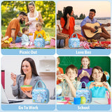 Geantă Frigorifică, Vivimall, cu Desene Animate 3D, Portabilă pentru Copii, de Prânz, din Pânză Oxford, 23x13x19 cm, Model Elefantel, Albastru - vivimall.ro