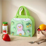 Geantă Frigorifică, Vivimall, cu Desene Animate 3D, Portabilă pentru Copii, de Prânz, din Pânză Oxford, 23x13x19 cm, Model Ratusca, Verde - vivimall.ro