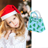 Geanta pentru Copii, Vivimall, Pliabila, pentru Cadouri de Craciun, din Panza Netesuta, Braduti, 13 x 12 x 6 cm, Verde - vivimall.ro